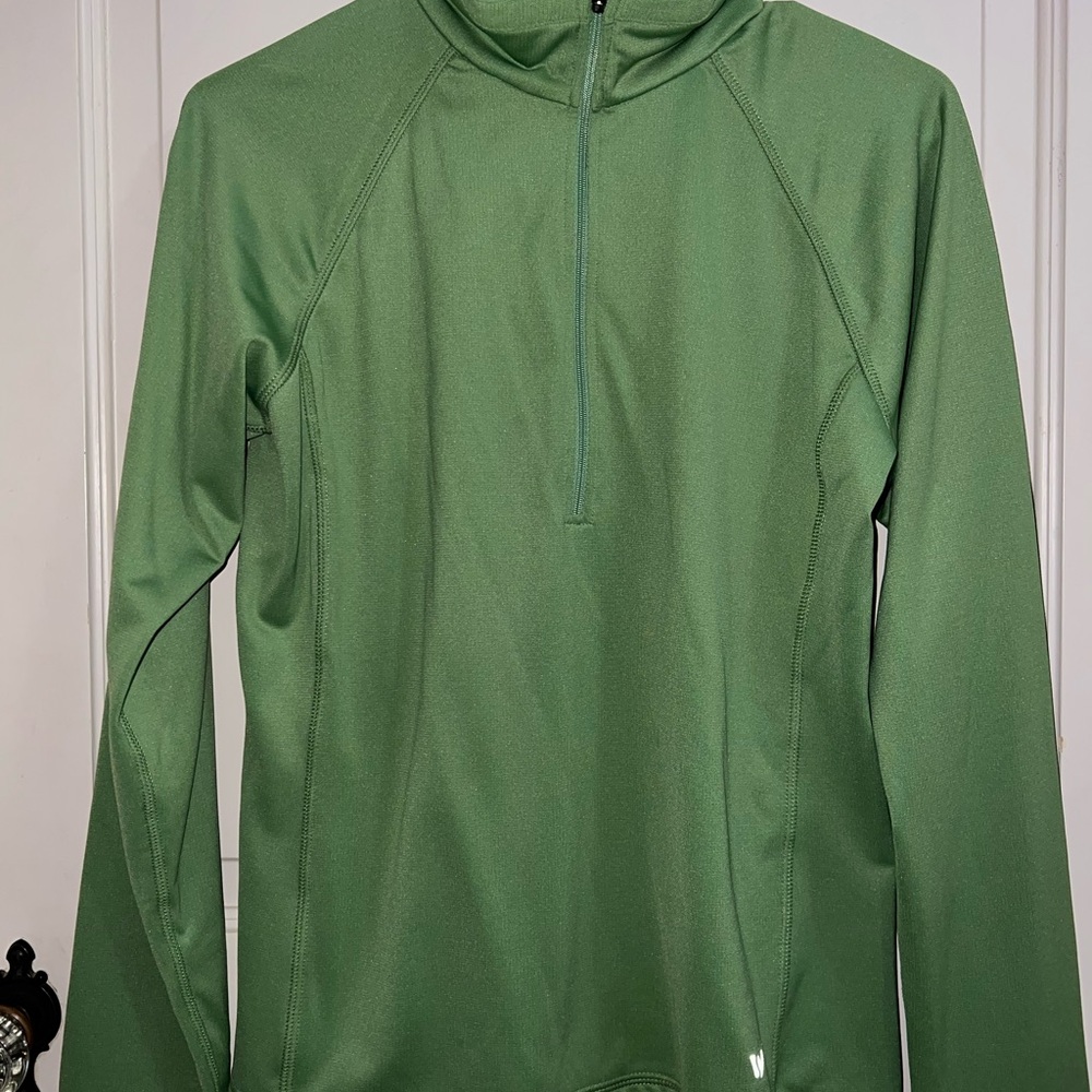 Women’s White Sierra - Quarter Zip Green Jacket Pullover - Size Medium
